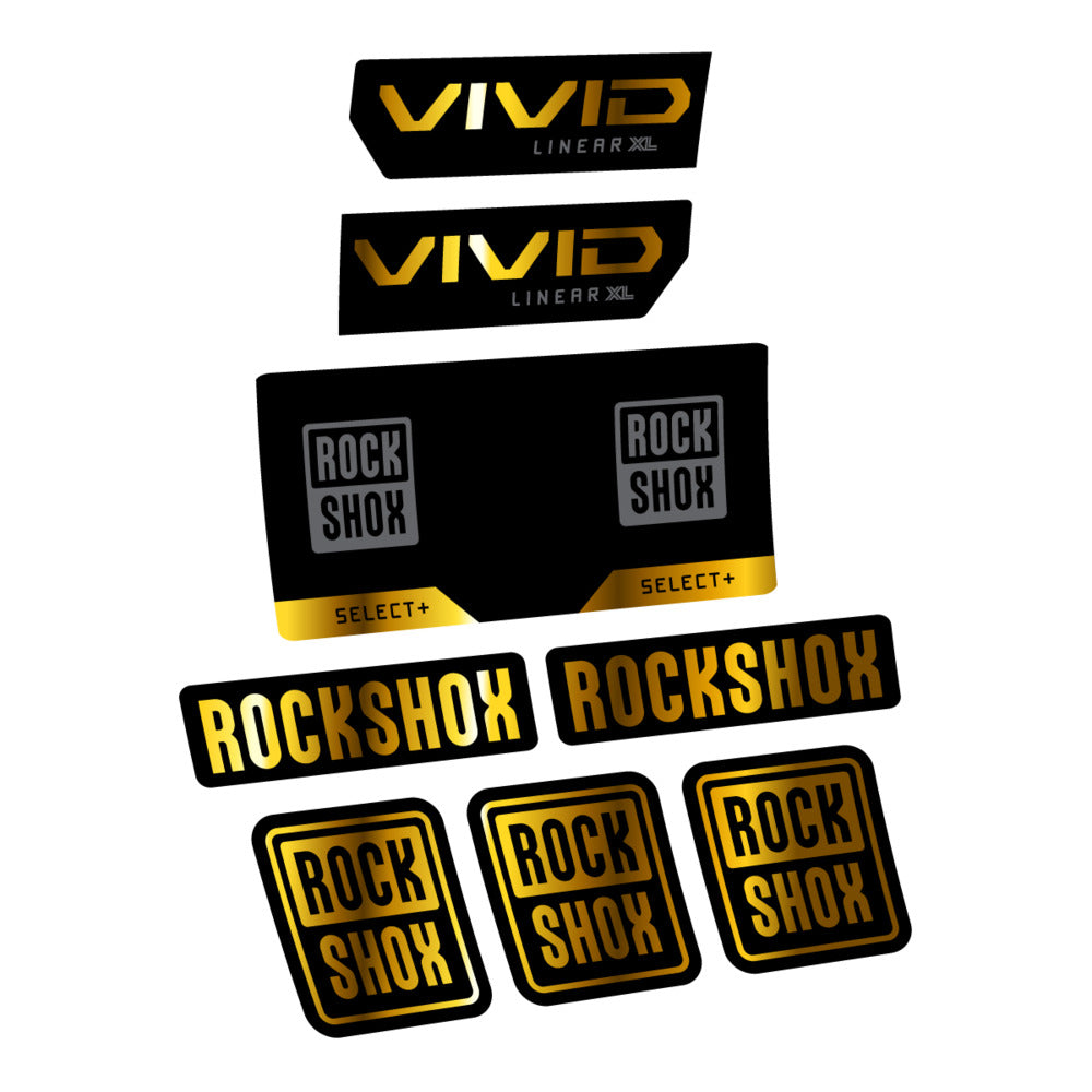 Stickers RockShox Vivid Select 2027 compatibles - Autocollants amortisseur VTT
