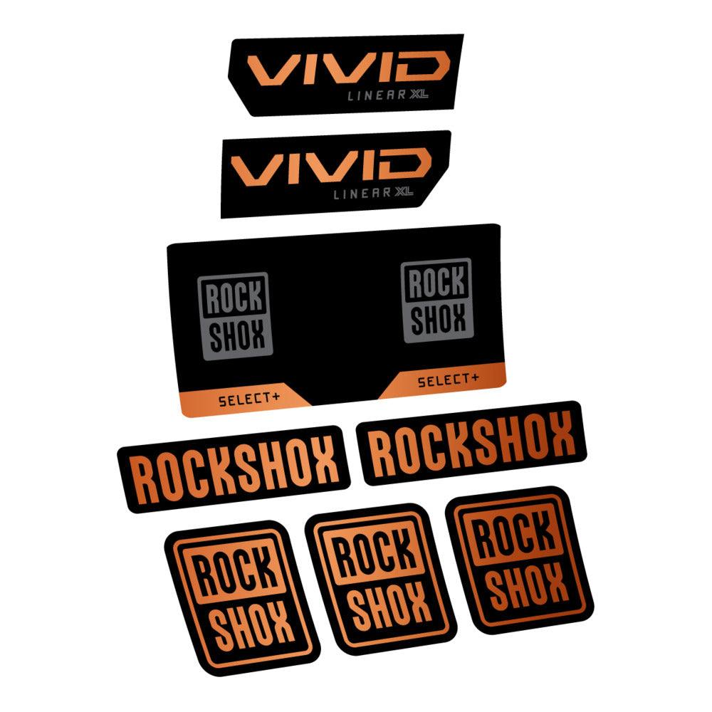 Stickers RockShox Vivid Select 2027 compatibles - Autocollants amortisseur VTT