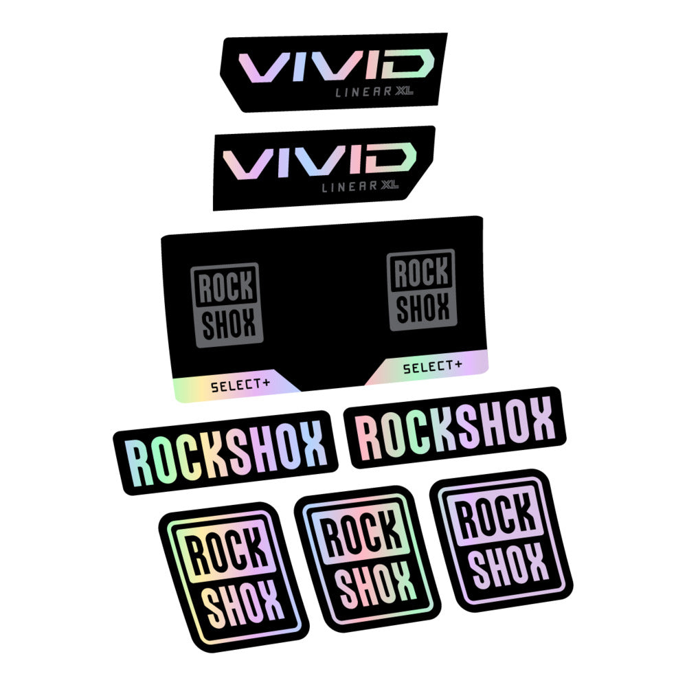 Stickers RockShox Vivid Select 2027 compatibles - Autocollants amortisseur VTT