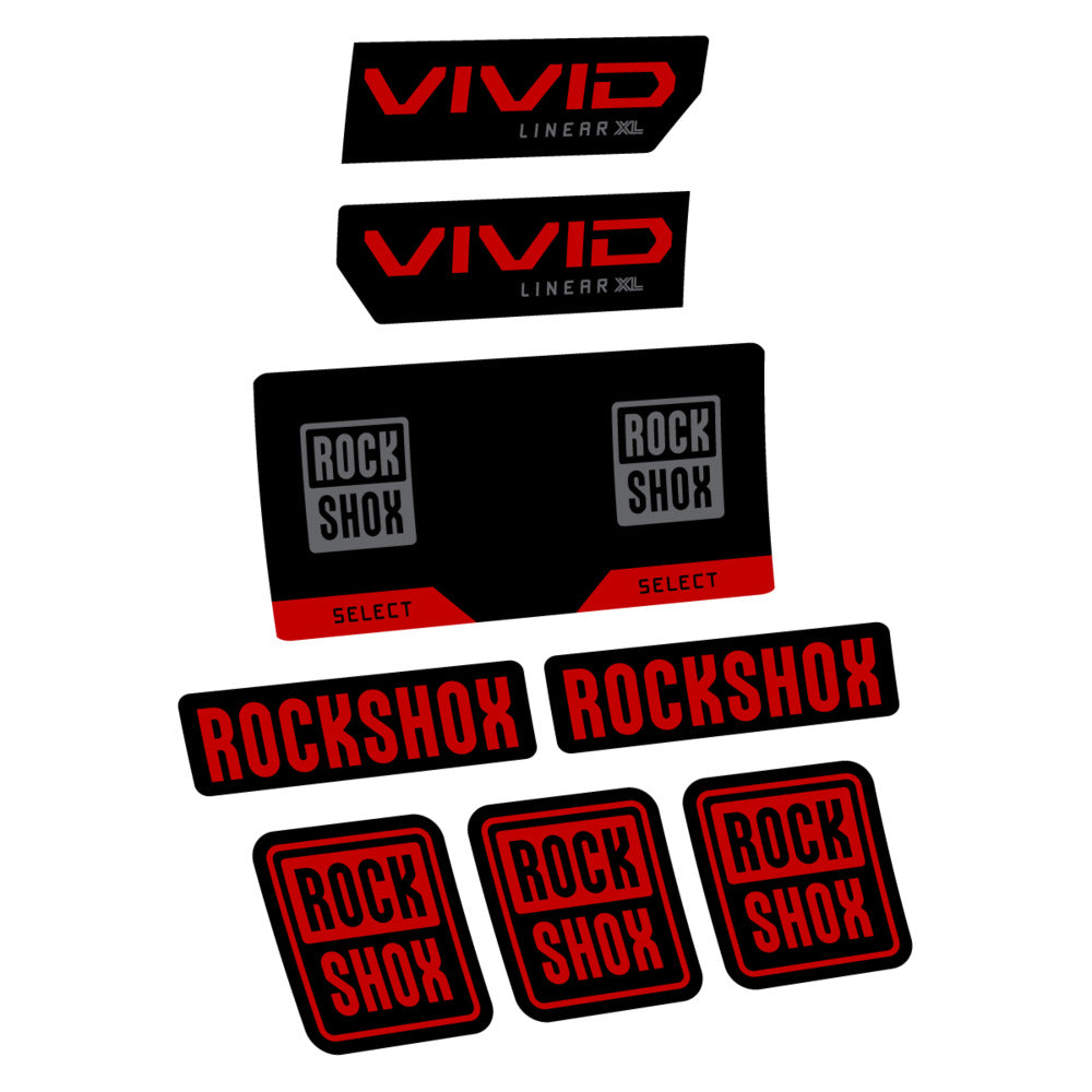 Stickers RockShox Vivid Select 2027 v2 compatibles - Autocollants amortisseur VTT