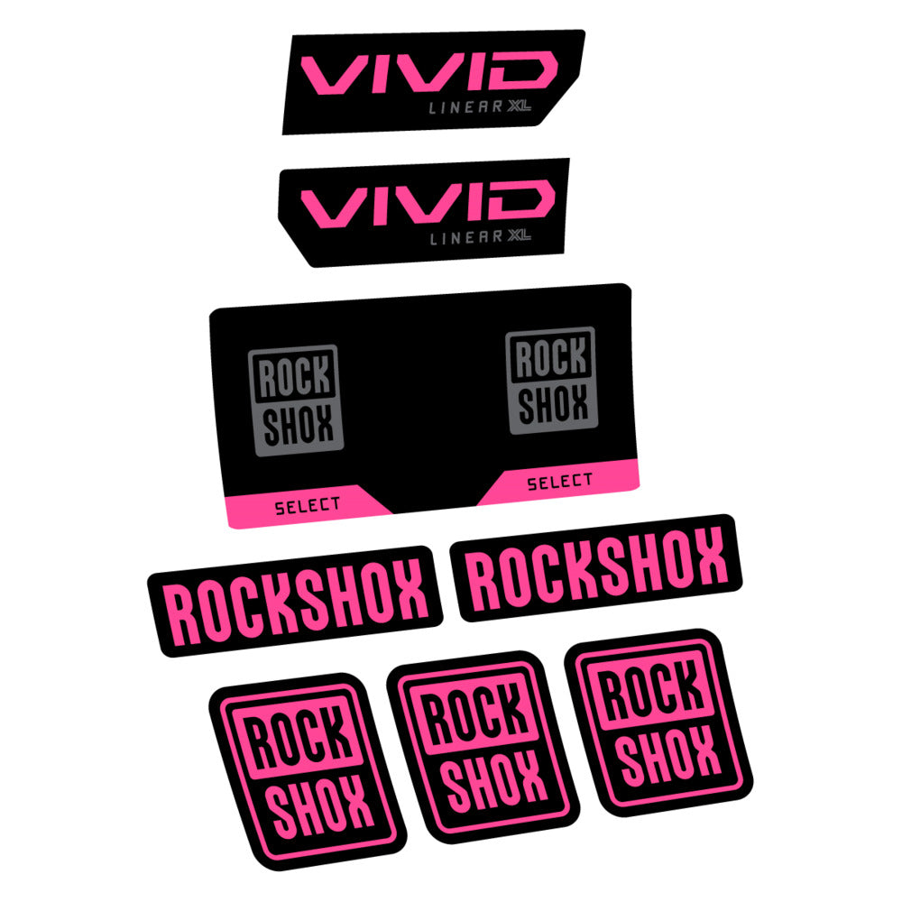 Stickers RockShox Vivid Select 2027 v2 compatibles - Autocollants amortisseur VTT
