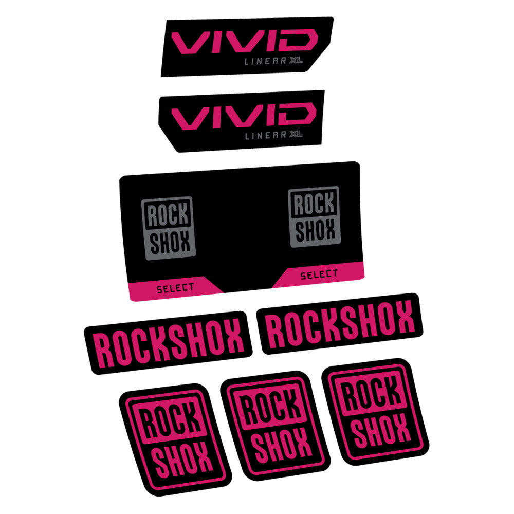 Stickers RockShox Vivid Select 2027 v2 compatibles - Autocollants amortisseur VTT