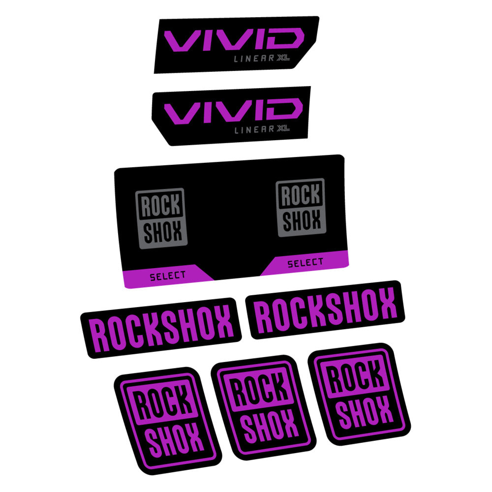 Stickers RockShox Vivid Select 2027 v2 compatibles - Autocollants amortisseur VTT