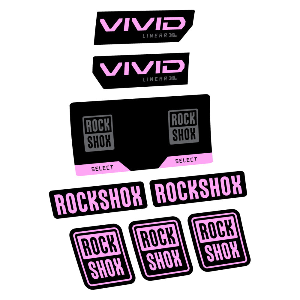 Stickers RockShox Vivid Select 2027 v2 compatibles - Autocollants amortisseur VTT