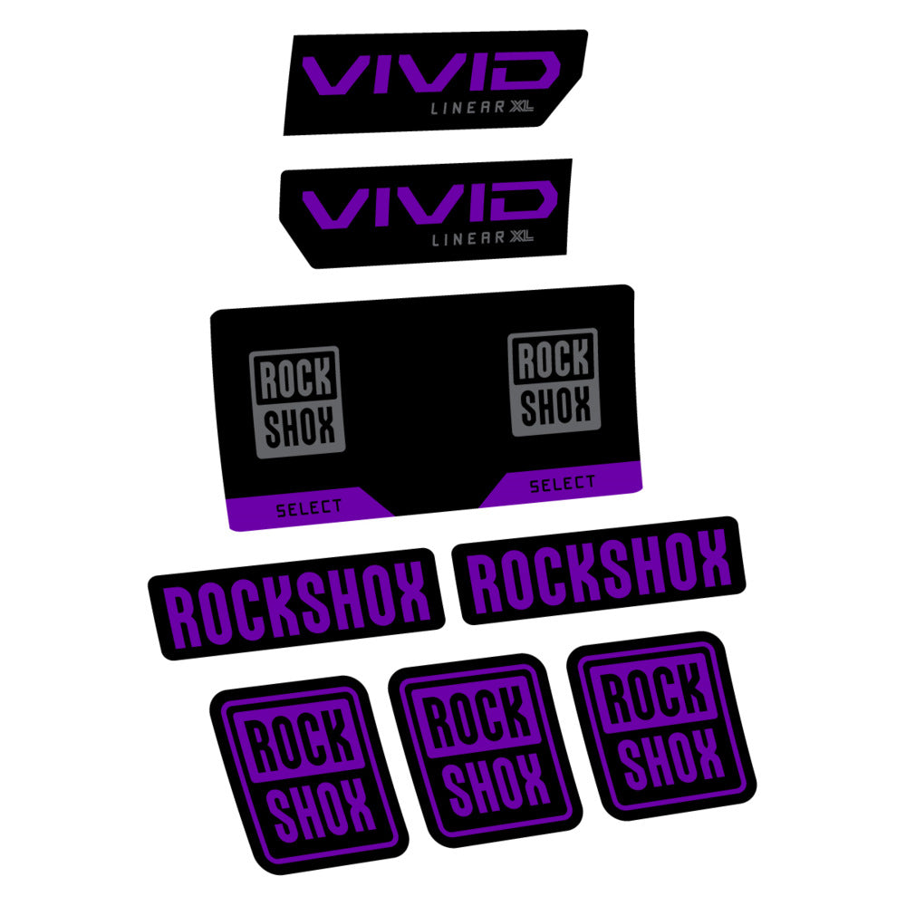 Stickers RockShox Vivid Select 2027 v2 compatibles - Autocollants amortisseur VTT
