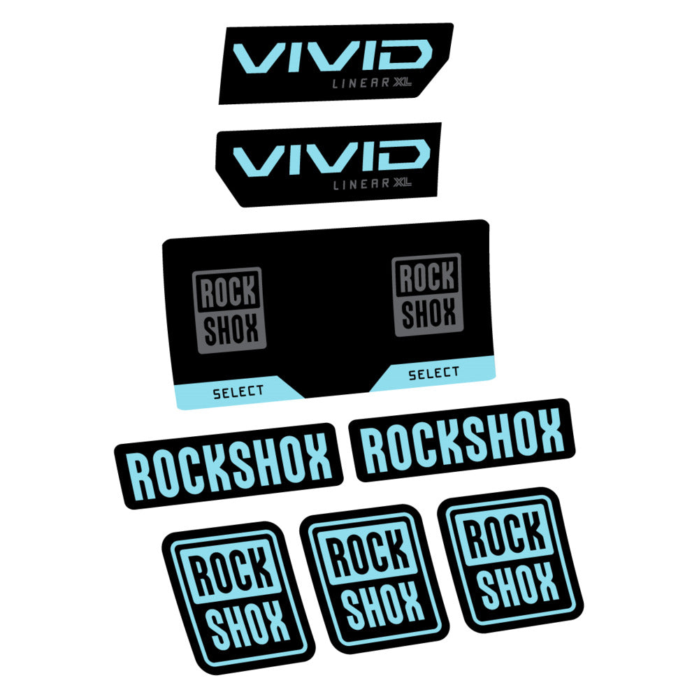 Stickers RockShox Vivid Select 2027 v2 compatibles - Autocollants amortisseur VTT
