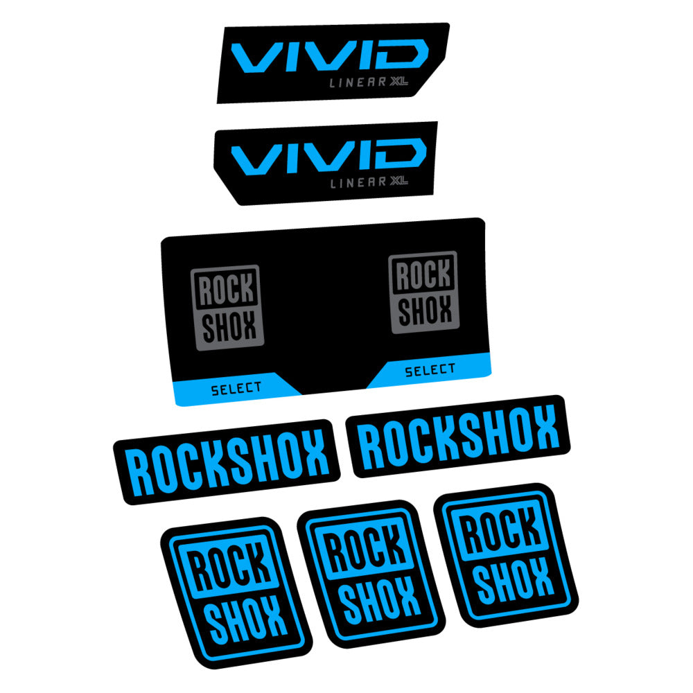 Stickers RockShox Vivid Select 2027 v2 compatibles - Autocollants amortisseur VTT