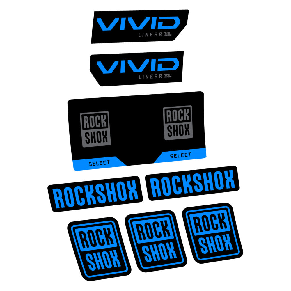 Stickers RockShox Vivid Select 2027 v2 compatibles - Autocollants amortisseur VTT