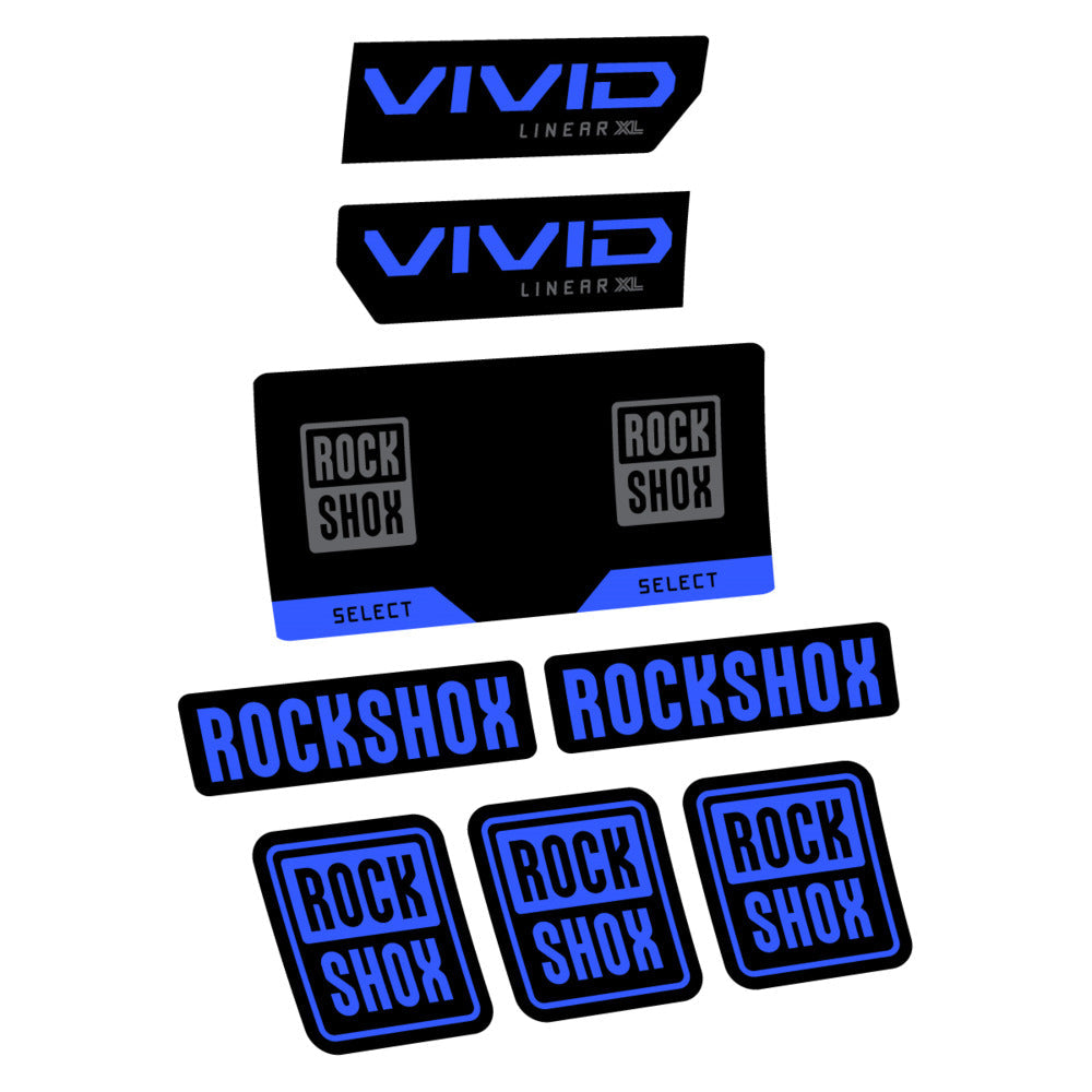 Stickers RockShox Vivid Select 2027 v2 compatibles - Autocollants amortisseur VTT