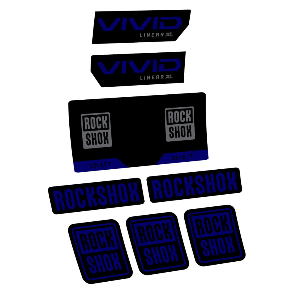 Stickers RockShox Vivid Select 2027 v2 compatibles - Autocollants amortisseur VTT