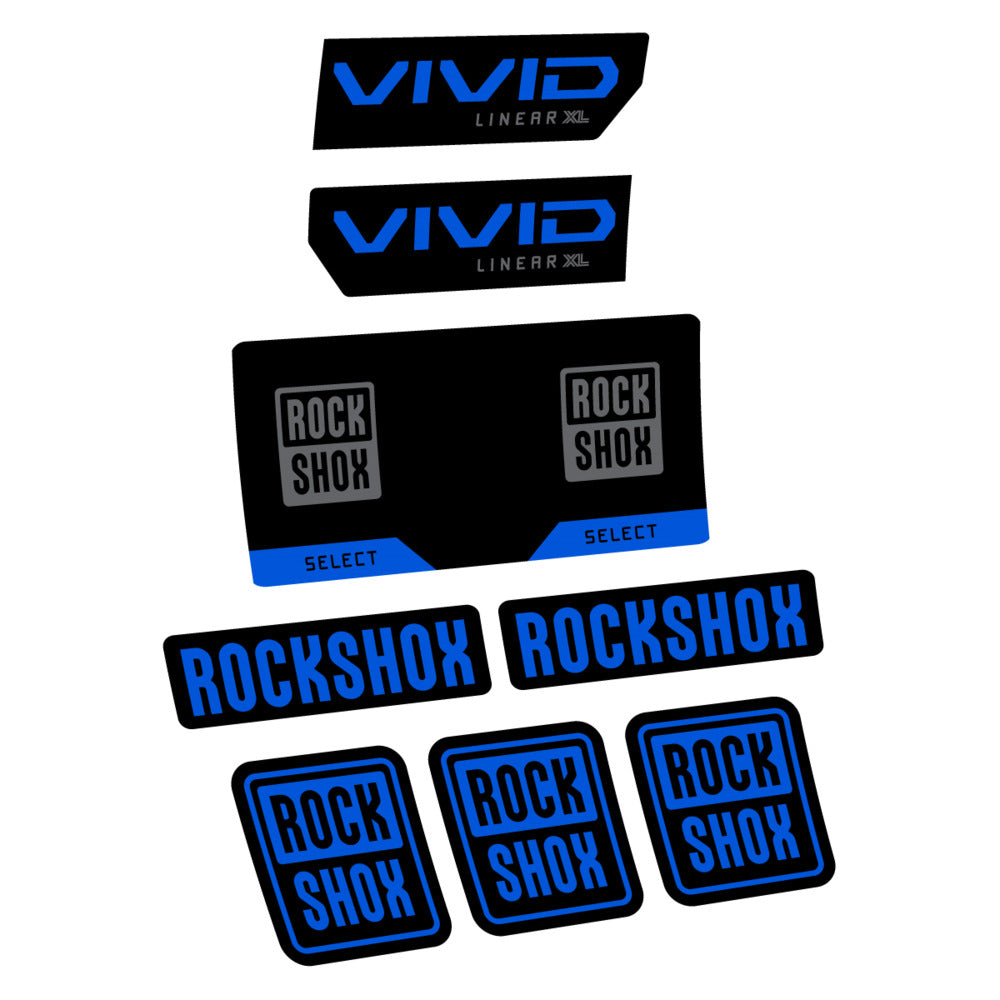 Stickers RockShox Vivid Select 2027 v2 compatibles - Autocollants amortisseur VTT
