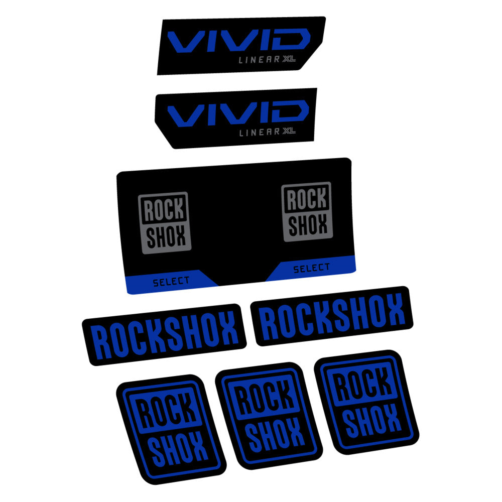 Stickers RockShox Vivid Select 2027 v2 compatibles - Autocollants amortisseur VTT