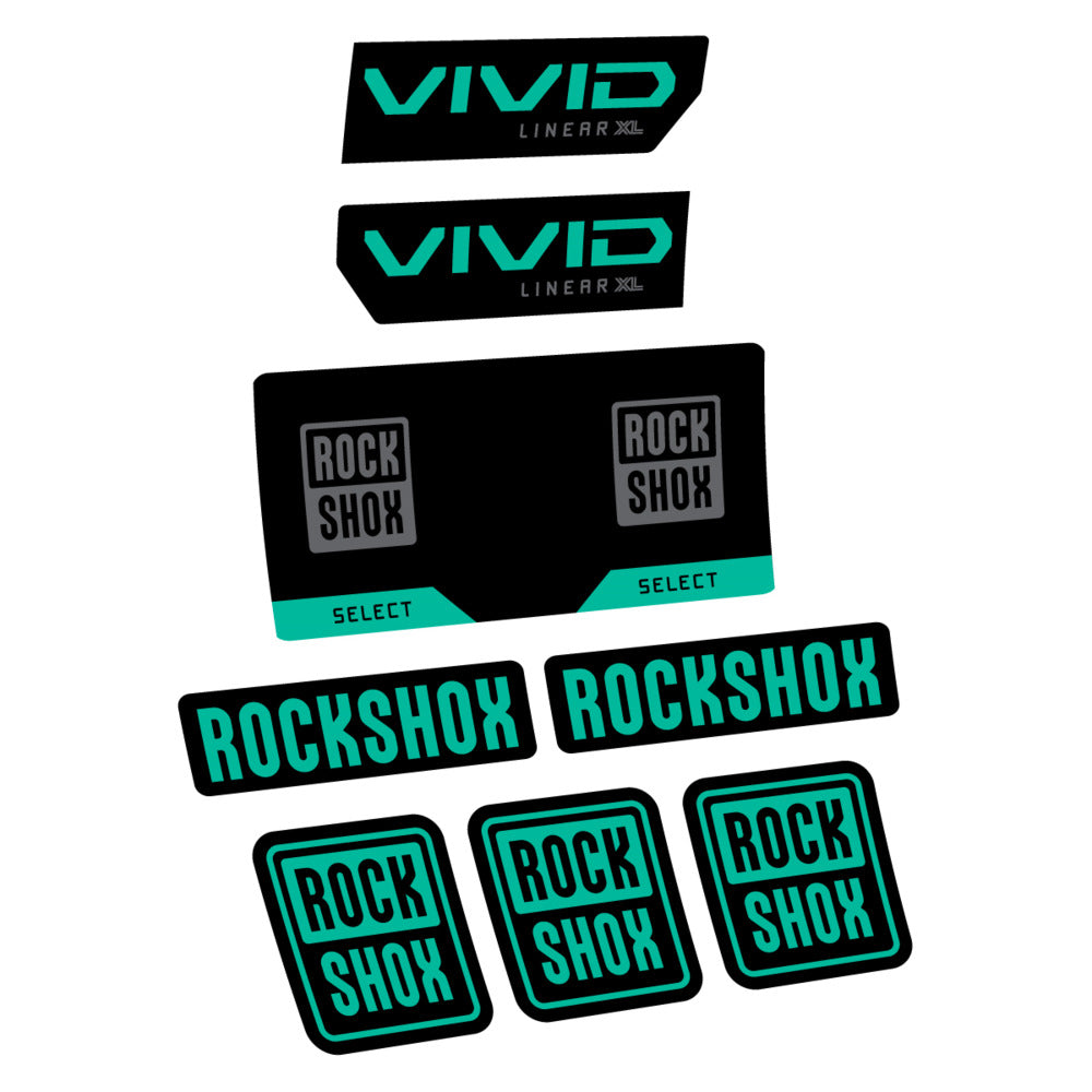 Stickers RockShox Vivid Select 2027 v2 compatibles - Autocollants amortisseur VTT
