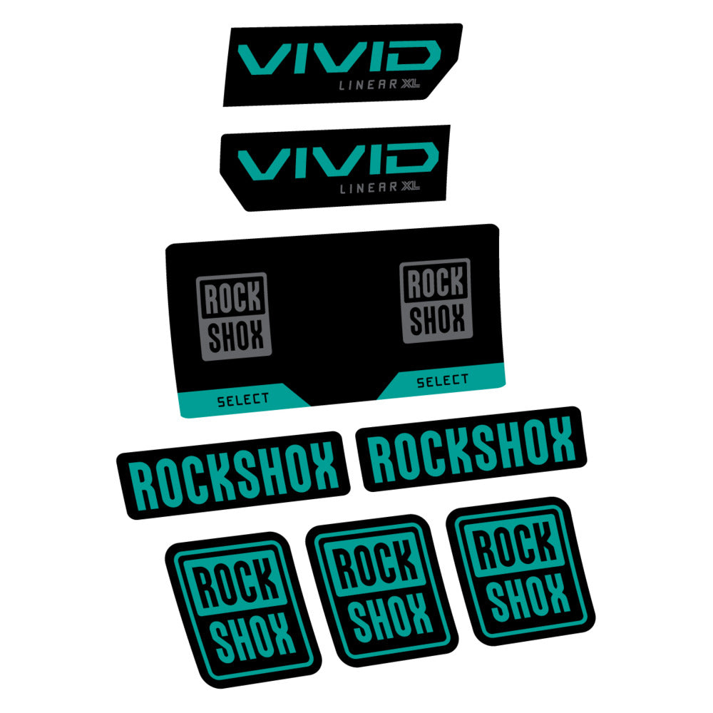 Stickers RockShox Vivid Select 2027 v2 compatibles - Autocollants amortisseur VTT