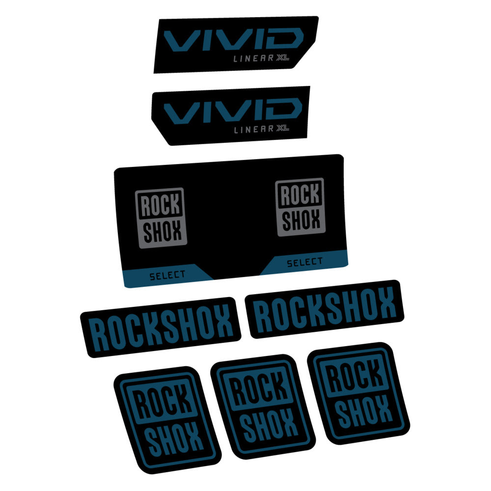 Stickers RockShox Vivid Select 2027 v2 compatibles - Autocollants amortisseur VTT