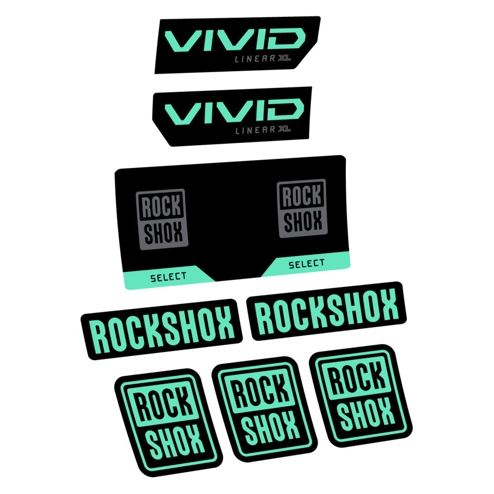 Stickers RockShox Vivid Select 2027 v2 compatibles - Autocollants amortisseur VTT