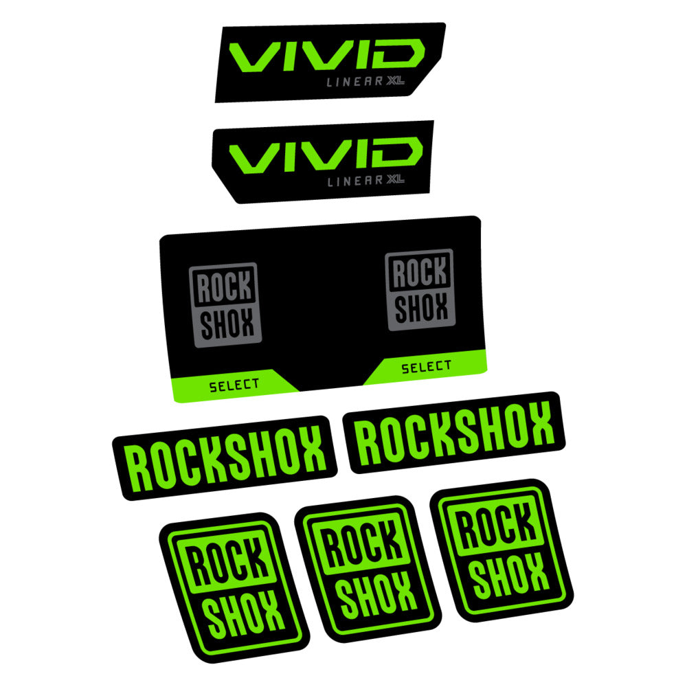 Stickers RockShox Vivid Select 2027 v2 compatibles - Autocollants amortisseur VTT
