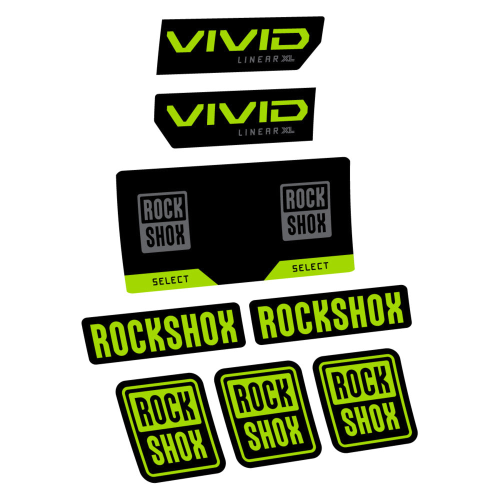 Stickers RockShox Vivid Select 2027 v2 compatibles - Autocollants amortisseur VTT