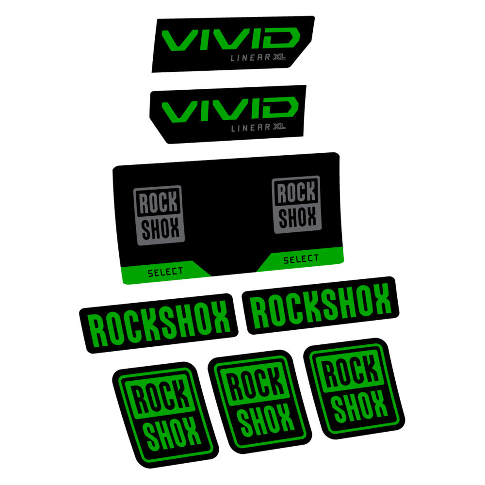Stickers RockShox Vivid Select 2027 v2 compatibles - Autocollants amortisseur VTT