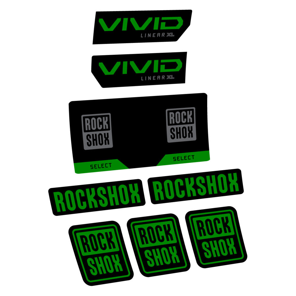 Stickers RockShox Vivid Select 2027 v2 compatibles - Autocollants amortisseur VTT
