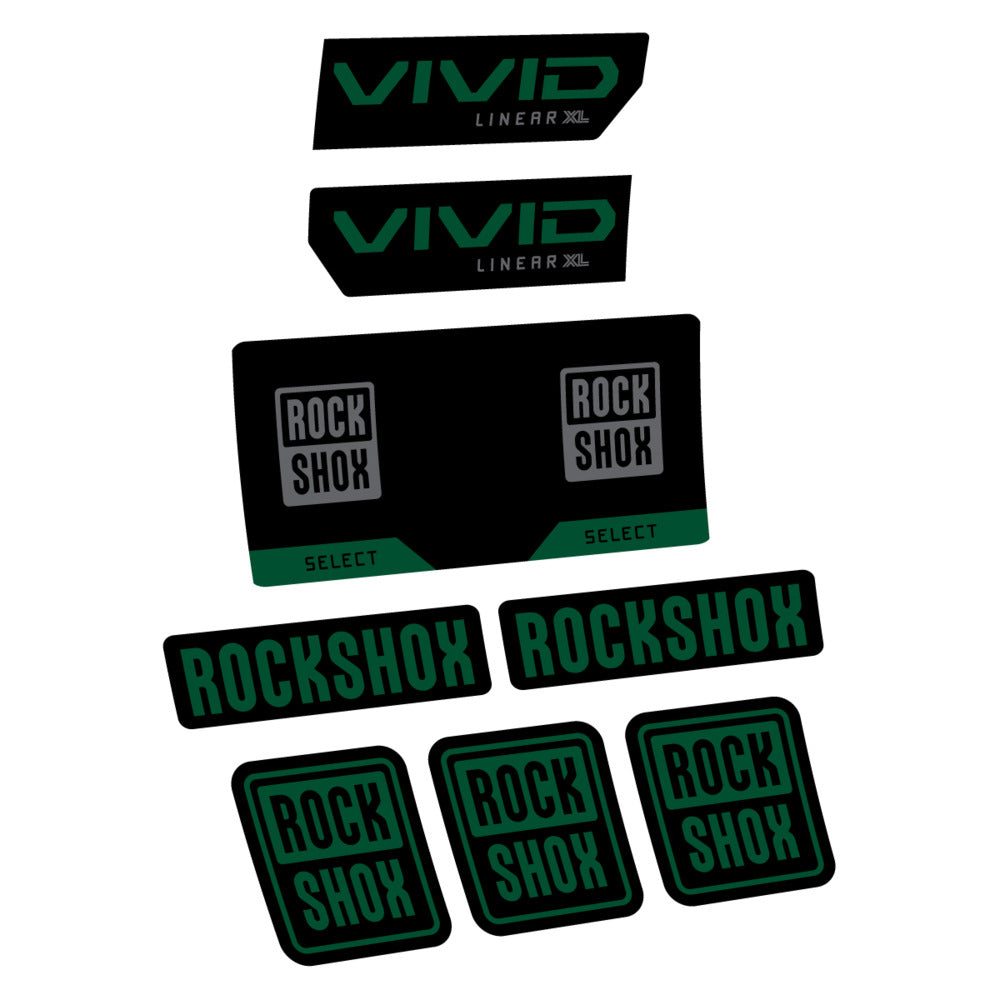 Stickers RockShox Vivid Select 2027 v2 compatibles - Autocollants amortisseur VTT