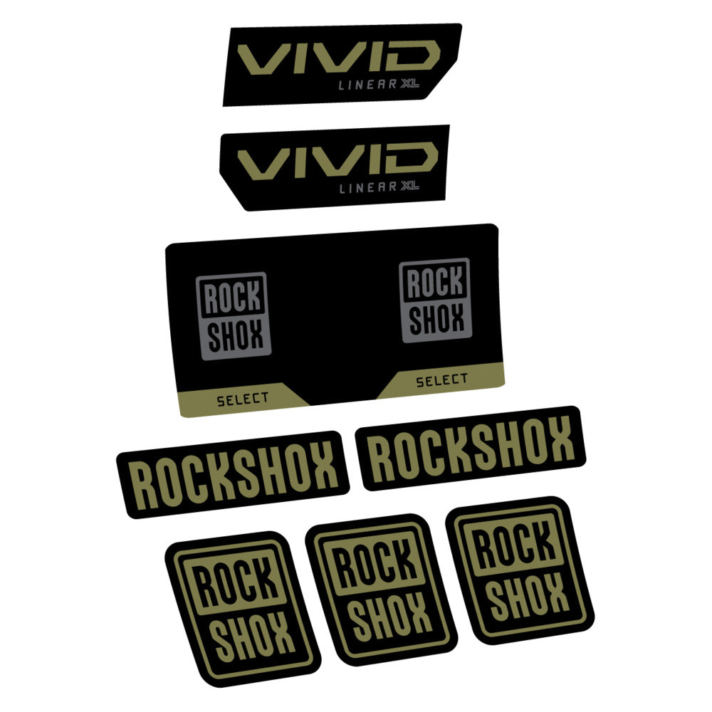 Stickers RockShox Vivid Select 2027 v2 compatibles - Autocollants amortisseur VTT
