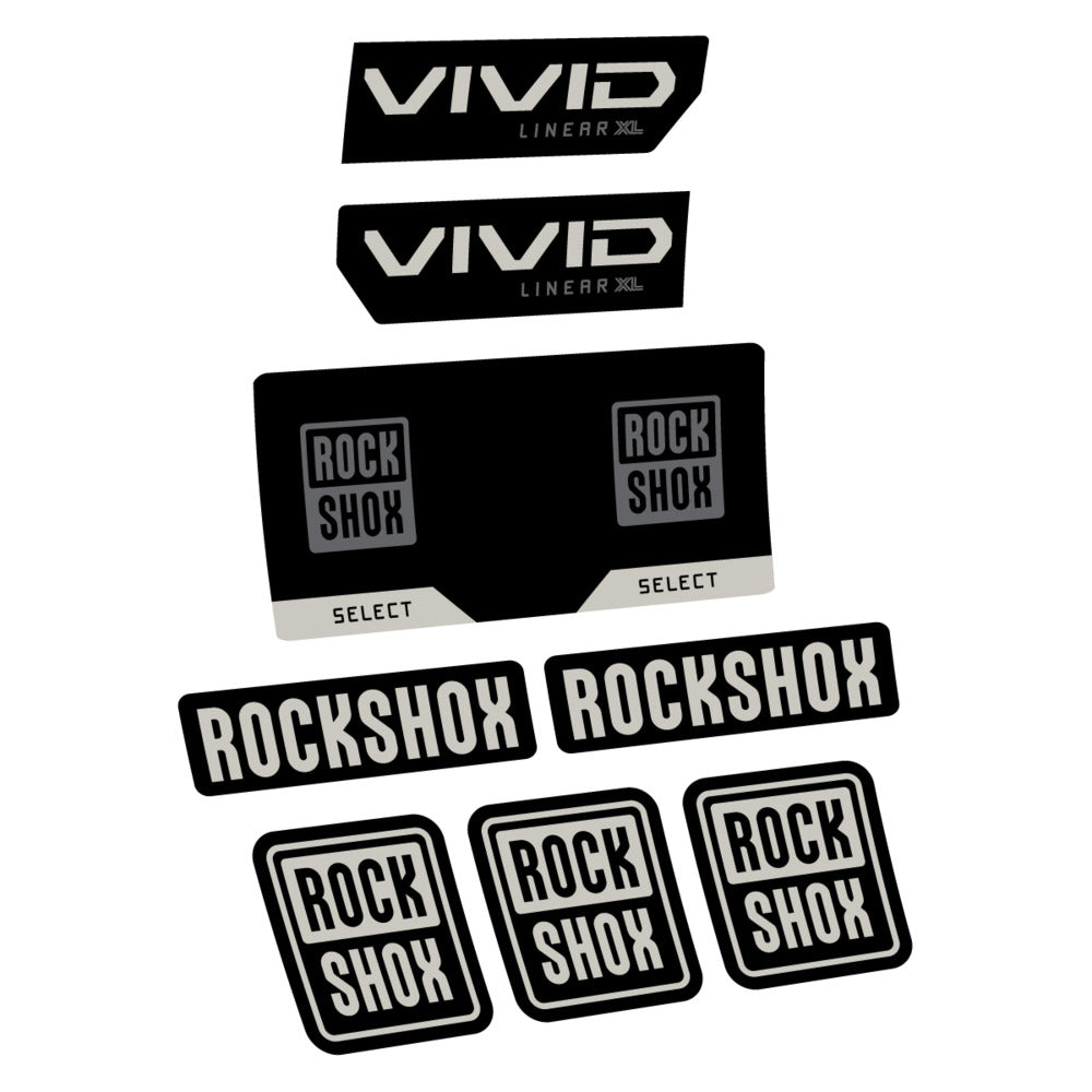 Stickers RockShox Vivid Select 2027 v2 compatibles - Autocollants amortisseur VTT