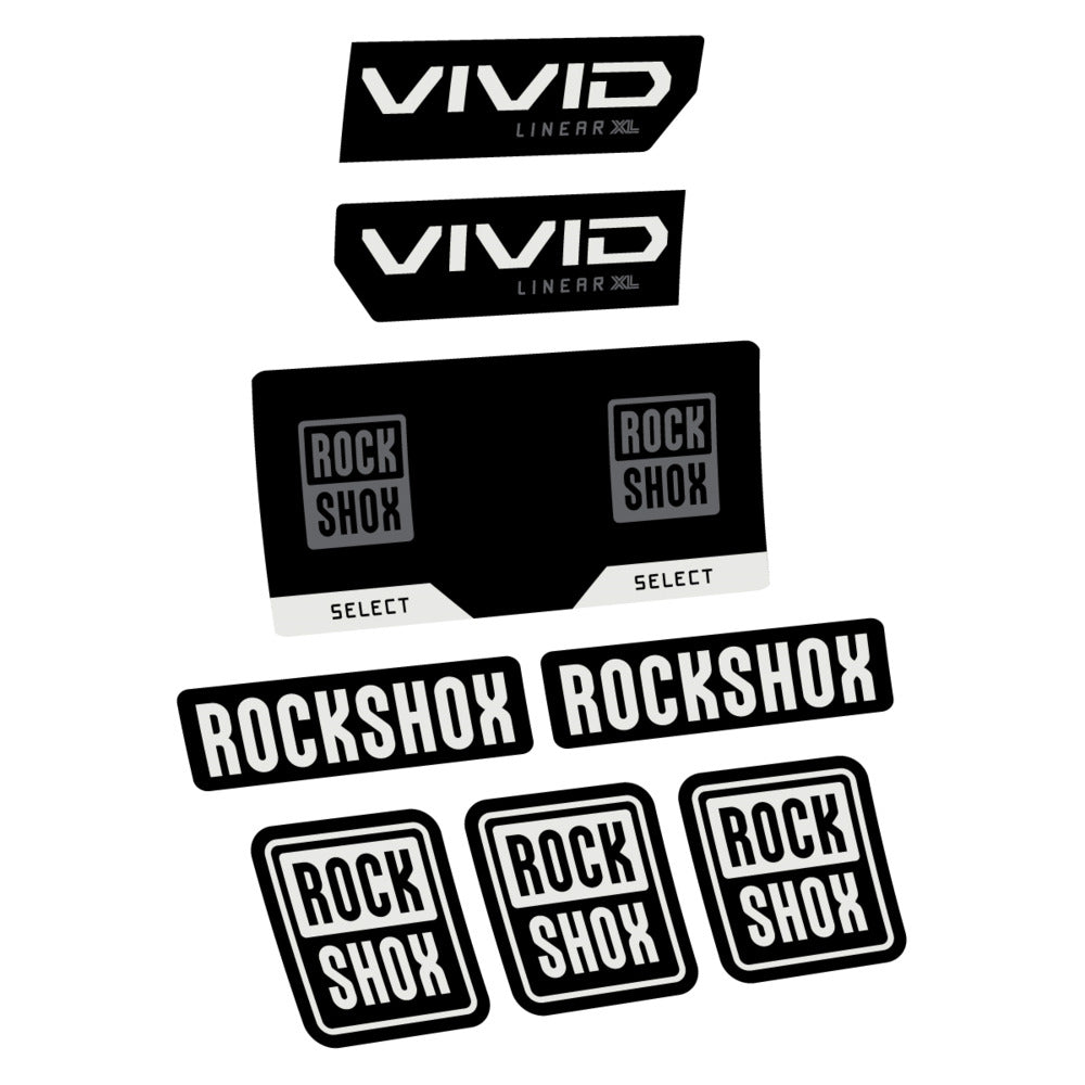 Stickers RockShox Vivid Select 2027 v2 compatibles - Autocollants amortisseur VTT