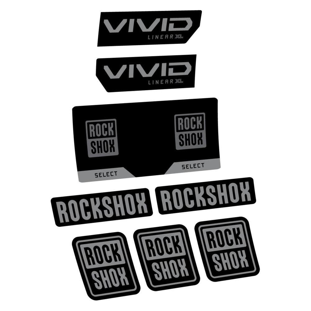 Stickers RockShox Vivid Select 2027 v2 compatibles - Autocollants amortisseur VTT