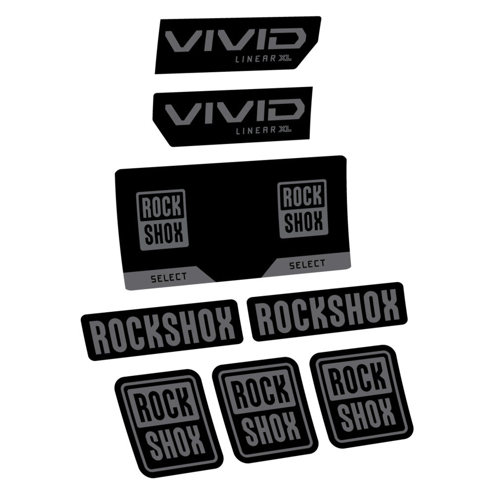 Stickers RockShox Vivid Select 2027 v2 compatibles - Autocollants amortisseur VTT