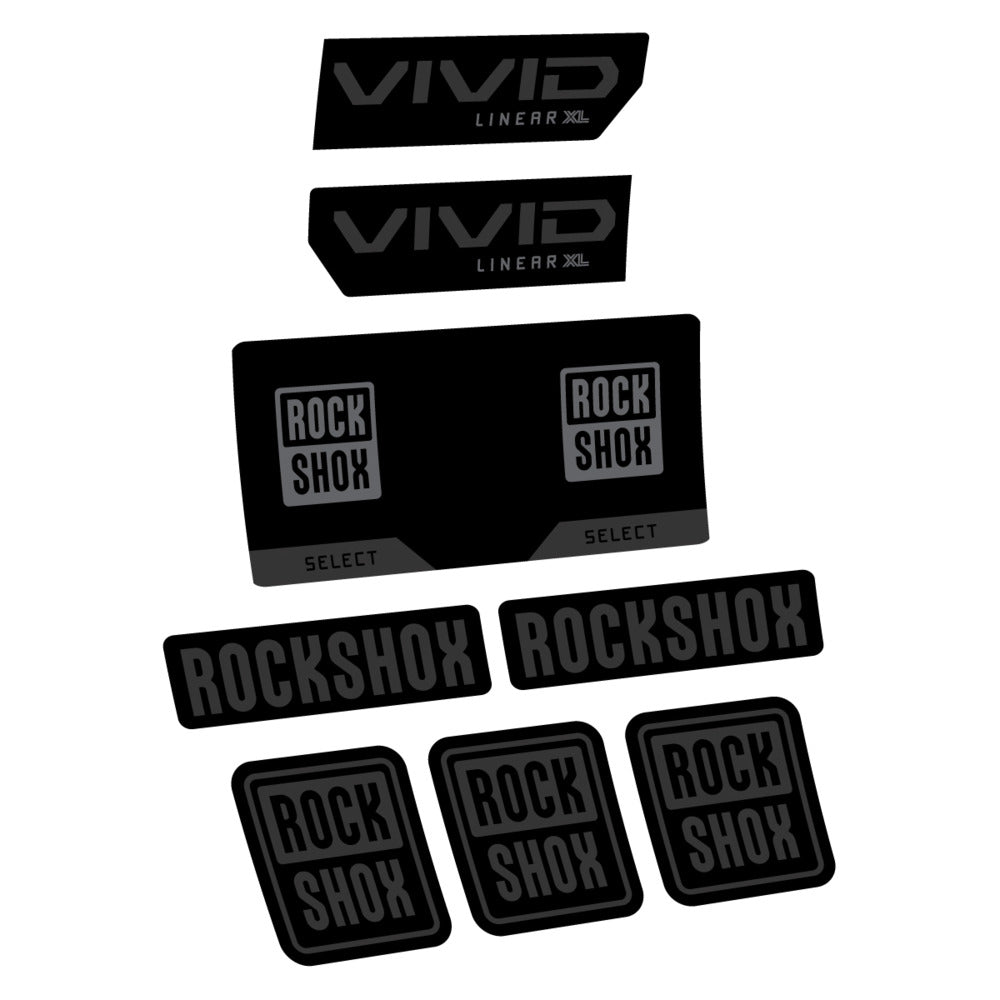 Stickers RockShox Vivid Select 2027 v2 compatibles - Autocollants amortisseur VTT