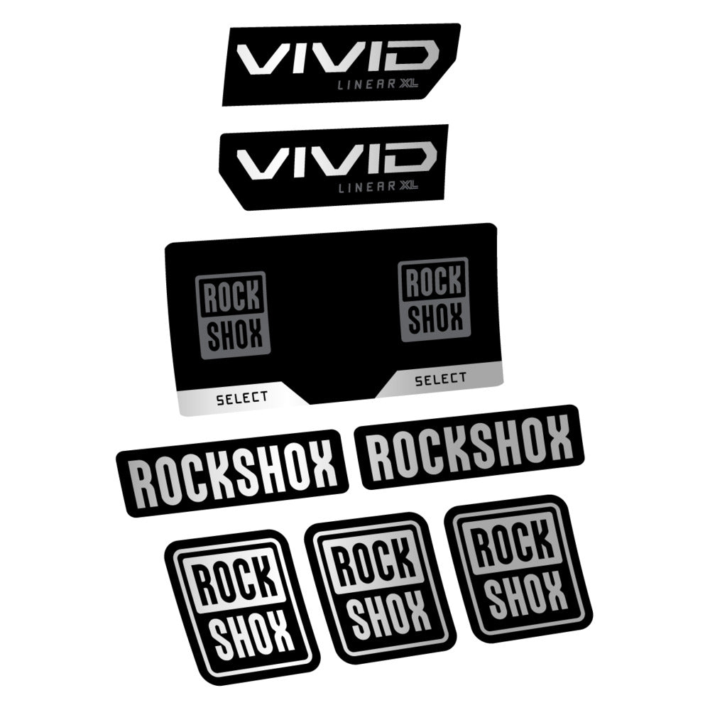 Stickers RockShox Vivid Select 2027 v2 compatibles - Autocollants amortisseur VTT