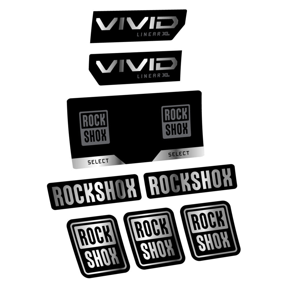 Stickers RockShox Vivid Select 2027 v2 compatibles - Autocollants amortisseur VTT