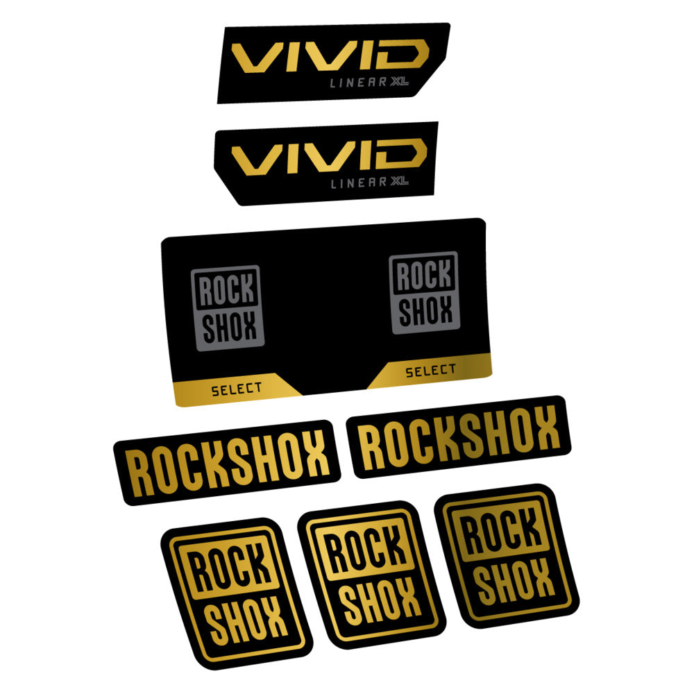 Stickers RockShox Vivid Select 2027 v2 compatibles - Autocollants amortisseur VTT