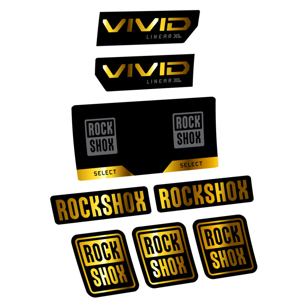 Stickers RockShox Vivid Select 2027 v2 compatibles - Autocollants amortisseur VTT