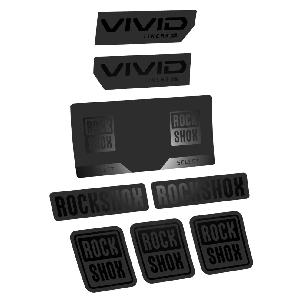Stickers RockShox Vivid Select 2027 v2 compatibles - Autocollants amortisseur VTT