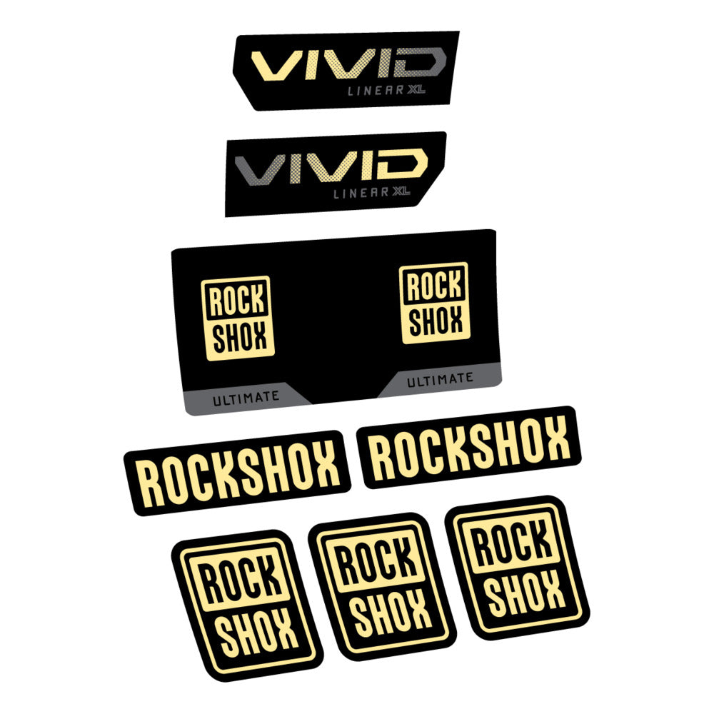 Stickers RockShox Vivid Ultimate 2027 compatibles - Autocollants amortisseur VTT