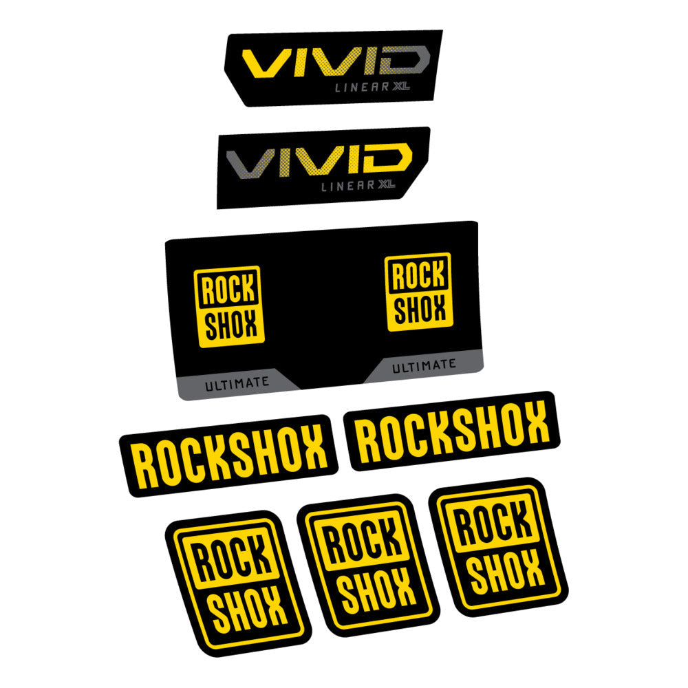 Stickers RockShox Vivid Ultimate 2027 compatibles - Autocollants amortisseur VTT