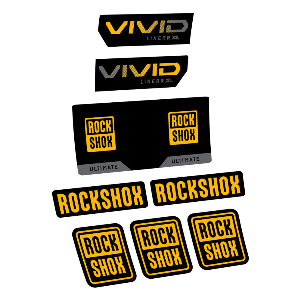 Stickers RockShox Vivid Ultimate 2027 compatibles - Autocollants amortisseur VTT