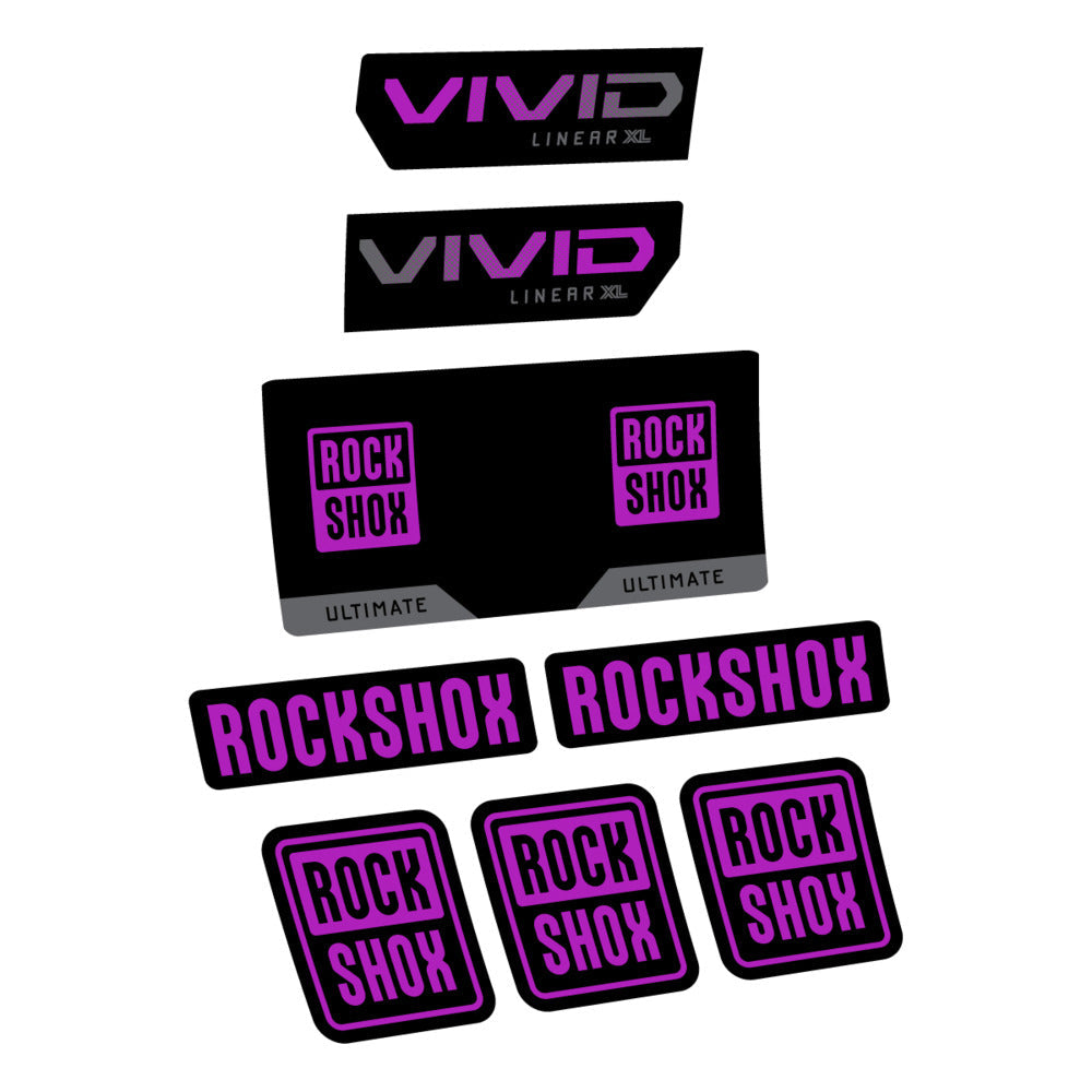 Stickers RockShox Vivid Ultimate 2027 compatibles - Autocollants amortisseur VTT