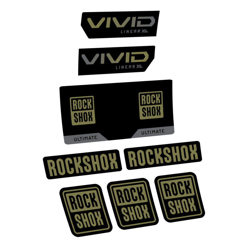 Stickers RockShox Vivid Ultimate 2027 compatibles - Autocollants amortisseur VTT