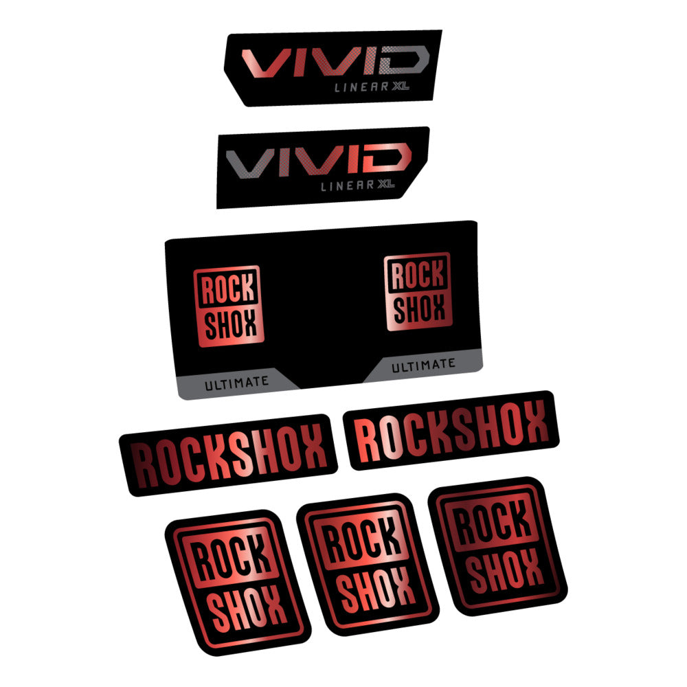 Stickers RockShox Vivid Ultimate 2027 compatibles - Autocollants amortisseur VTT