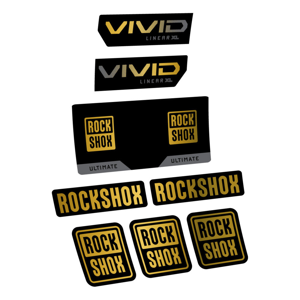 Stickers RockShox Vivid Ultimate 2027 compatibles - Autocollants amortisseur VTT