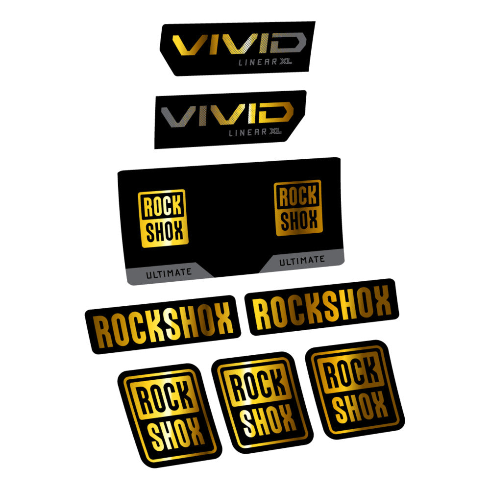 Stickers RockShox Vivid Ultimate 2027 compatibles - Autocollants amortisseur VTT