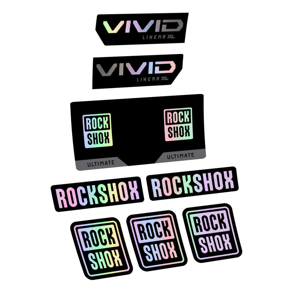 Stickers RockShox Vivid Ultimate 2027 compatibles - Autocollants amortisseur VTT