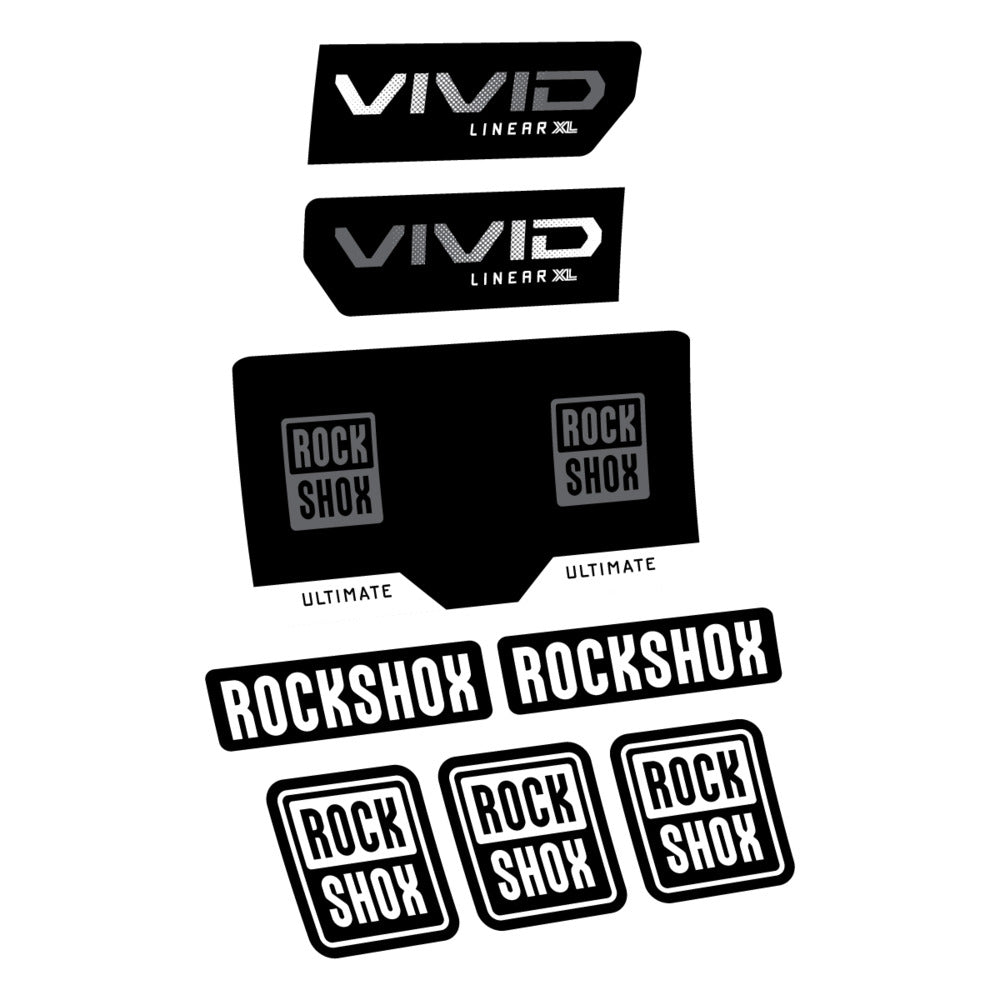 Stickers RockShox Vivid Ultimate Flight Attendant 2027 compatibles - Autocollants amortisseur VTT