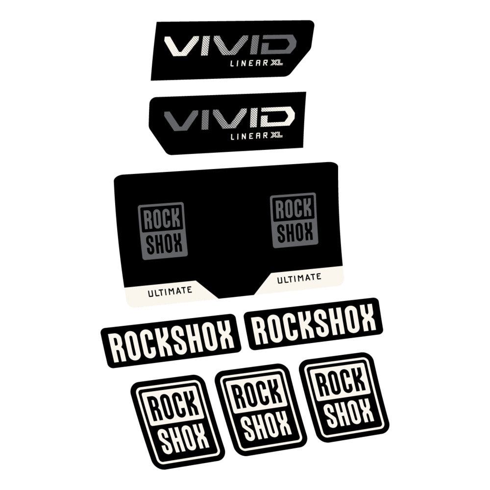 Stickers RockShox Vivid Ultimate Flight Attendant 2027 compatibles - Autocollants amortisseur VTT