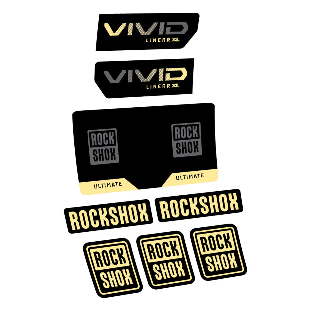 Stickers RockShox Vivid Ultimate Flight Attendant 2027 compatibles - Autocollants amortisseur VTT