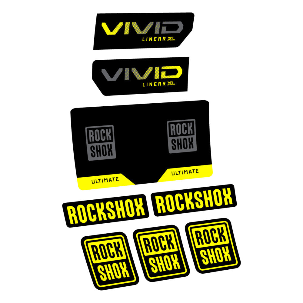 Stickers RockShox Vivid Ultimate Flight Attendant 2027 compatibles - Autocollants amortisseur VTT