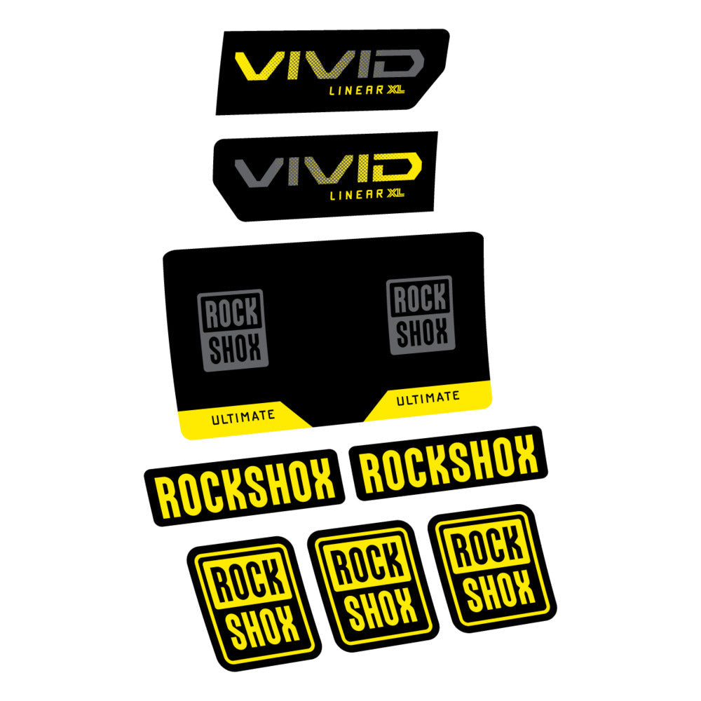 Stickers RockShox Vivid Ultimate Flight Attendant 2027 compatibles - Autocollants amortisseur VTT